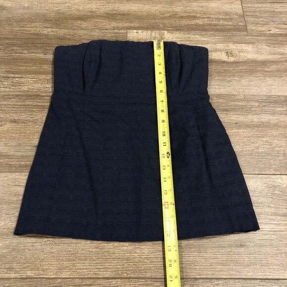 Vineyard Vines Strapless Top 0 Nautical Navy Jacquard Back Zip NWT - Picture 9 of 13